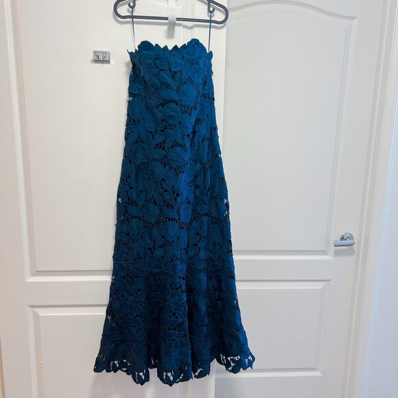 Simkhai Valletta Strapless Embroidered Midi Dress Size 4 - Picture 8 of 9